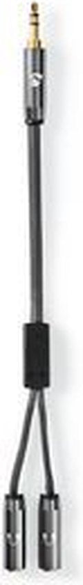 Nedis Stereo-Audiokabel - 3,5 mm Male - 2x 3,5 mm Female - Verguld - 0.20 m - Rond - Grijs / Gun Metal Grijs - Cover Window Box - afbeelding 22