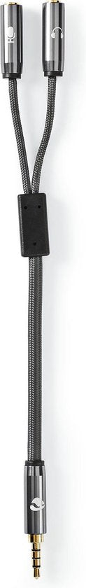 Nedis Stereo-Audiokabel - 3,5 mm Male - 2x 3,5 mm Female - Verguld - 0.20 m - Rond - Grijs / Gun Metal Grijs - Cover Window Box - afbeelding 20