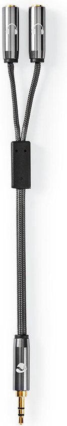 Nedis Stereo-Audiokabel - 3,5 mm Male - 2x 3,5 mm Female - Verguld - 0.20 m - Rond - Grijs / Gun Metal Grijs - Cover Window Box - afbeelding 7