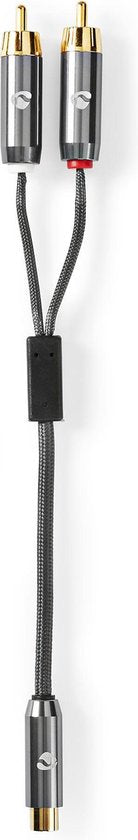 Nedis Subwoofer-Kabel - 2x RCA Male - RCA Female - Verguld - 0.20 m - Rond - 4.5 mm - Antraciet / Gun Metal Grijs - Cover Window Box - afbeelding 11
