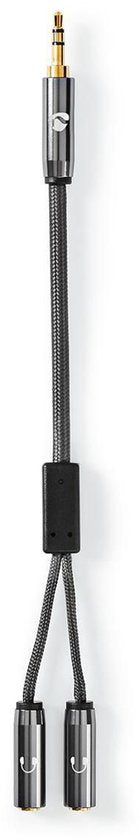 Nedis Stereo-Audiokabel - 3,5 mm Male - 2x 3,5 mm Female - Verguld - 0.20 m - Rond - Grijs / Gun Metal Grijs - Cover Window Box - afbeelding 21