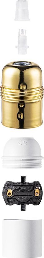 Home Sweet Home - E27 fItting - Goud - 4.8/4.8/5.8cm - Rond - voor E27 lamphouder gemaakt van metaal - geschikt voor E27 lichtbron - ENEC gekeurd - - afbeelding 3