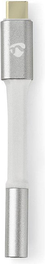 Nedis USB-C Adapter - USB 2.0 - USB-C Male - 3,5 mm Female - 0.08 m - Rond - Verguld - Gevlochten / Nylon - Wit / Zilver - Cover Window Box - afbeelding 4
