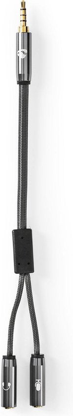Nedis Stereo-Audiokabel - 3,5 mm Male - 2x 3,5 mm Female - Verguld - 0.20 m - Rond - Grijs / Gun Metal Grijs - Cover Window Box - afbeelding 19