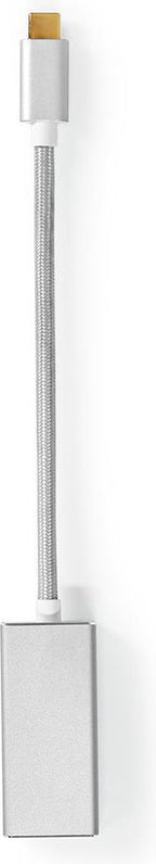 Nedis USB-C Adapter - USB 3.2 Gen 1 - USB-C Male - DisplayPort Female - 0.20 m - Rond - Verguld - Gevlochten / Nylon - Zilver - Cover Window Box - afbeelding 3