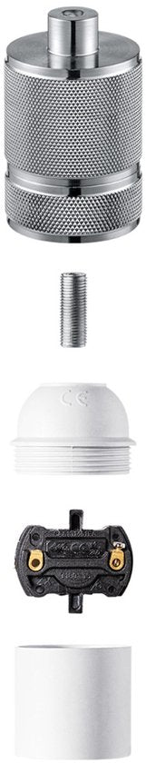 Home Sweet Home - E27 fItting - Geborsteld staal - 4.6/4.6/7cm - Cilinder - voor E27 lamphouder gemaakt van Aluminium - geschikt voor E27 lichtbron - afbeelding 6