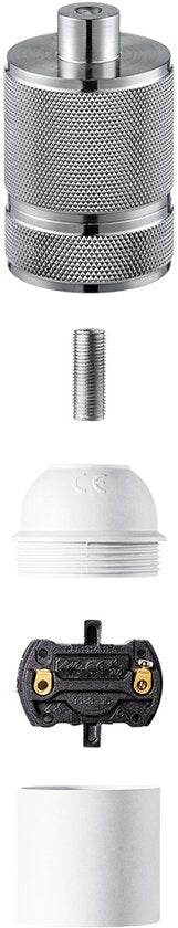 Home Sweet Home - E27 fItting - Geborsteld staal - 4.6/4.6/7cm - Cilinder - voor E27 lamphouder gemaakt van Aluminium - geschikt voor E27 lichtbron - afbeelding 10