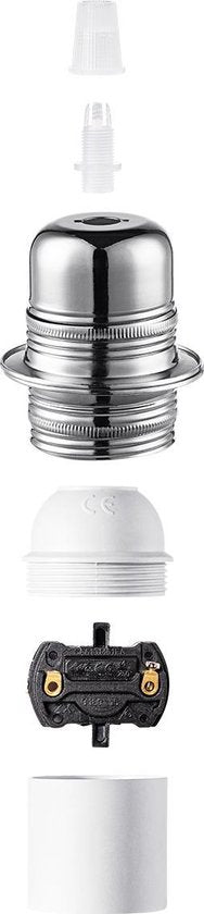 Home Sweet Home - E27 fItting - Geborsteld staal - 4/4/8.5cm - Rond - voor E27 lamphouder gemaakt van metaal - geschikt voor E27 lichtbron - - afbeelding 2