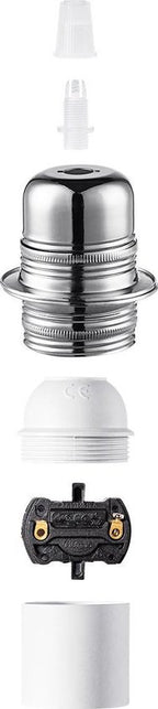 Home Sweet Home - E27 fItting - Geborsteld staal - 4/4/8.5cm - Rond - voor E27 lamphouder gemaakt van metaal - geschikt voor E27 lichtbron - - afbeelding 2