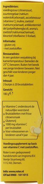 Roter Vitamine C 1000mg bruis - Hoge dosering vitamine C ter ondersteuning van je weerstand - 40 bruistabletten met citroensmaak - afbeelding 10