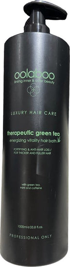 Oolaboo Therapeutic Green Tea Energizing Vitality Shampoo 1000 ml voor dikker en voller haar - afbeelding 1