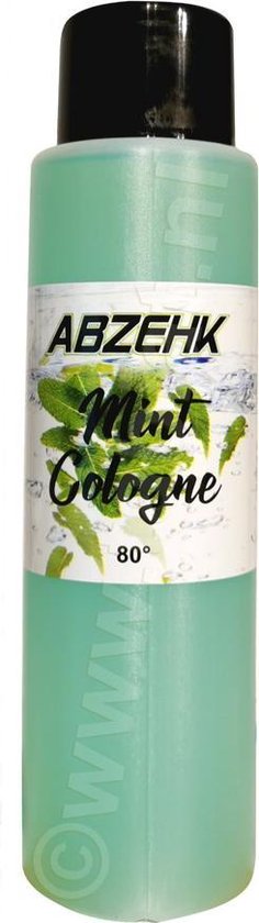 Abzehk Cologne Mint, inhoud 250ml + navulbare spray met trechter (beide Aluminium) - afbeelding 4