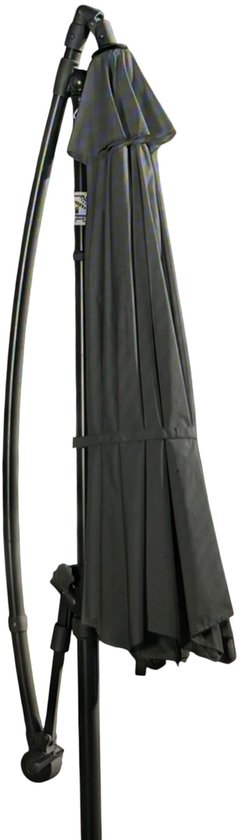 Livarno Zweefparasol 300 cm x 258 cm draaibaar Antraciet 180 grams polyester doek - afbeelding 7