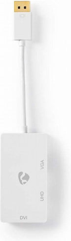 Nedis DisplayPort-Adapter - Mini-DisplayPort Male - DVI-D 24+1-Pins Female / HDMI Output / VGA Female 15p - 4K@60Hz - Verguld - Schakelbaar - 0.20 m - Rond - ABS - ABS - Wit - Polybag - afbeelding 11