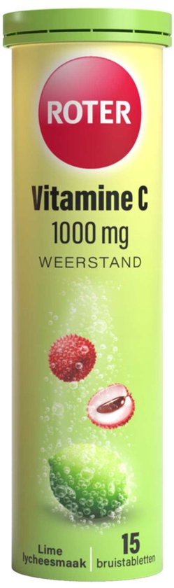 Roter Vitamine C 1000 mg Lime- Lychee - 4 x 15 bruistabletten - Voordeelverpakking - afbeelding 1