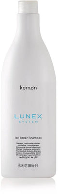 Kemon Lunex Ice Toner Hydraterende en Verzachtende Shampoo Verwijdert Gele Tinten 1000ml - afbeelding 1