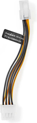 Nedis Interne Voedingskabel - EPS 8-Pins Male - P4 Female - Verguld - 0.15 m - Rond - PVC - Geel / Zwart - Envelop - afbeelding 7
