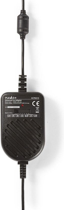 Nedis Universele AC-Stroomadapter - 36 W - 0 - 12 V DC - 1.20 m - 5.0 A - 7 plug(s) - Zwart - afbeelding 5