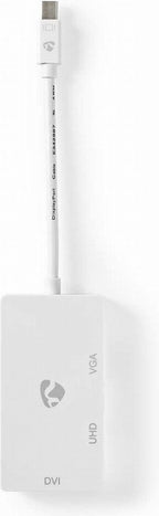 Nedis DisplayPort-Adapter - Mini-DisplayPort Male - DVI-D 24+1-Pins Female / HDMI Output / VGA Female 15p - 4K@60Hz - Vernikkeld - Schakelbaar - 0.20 m - Rond - ABS - ABS - Wit - Doos - afbeelding 11