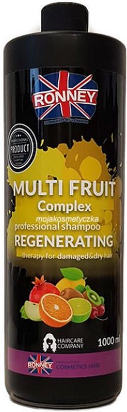 RONNEY Multi Fruit Complex Professional Shampoo Regenerating owocowy regenerujący szampon do włosów zniszczonych 1000ml - afbeelding 1