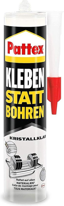 Pattex - Lijmen In Plaats Van Boren - Montagekit - Geen Schroeven En Spijkers - 290 Gram - Transparant - afbeelding 1