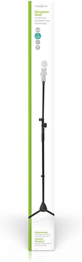 Microfoonstandaard - V-vorm - Hoogte bereik: 950-1650 mm - Maximale armlengte: 800 mm - ABS / Aluminium - Zwart - afbeelding 5
