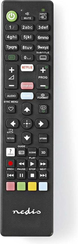 Nedis Vervangende Afstandsbediening - Geschikt voor: Sony - Vast - 1 Apparaat - Amazon Prime / Netflix Knop / Youtube Knop - Infrarood - Zwart - afbeelding 1