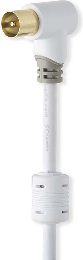 Nedis Coaxkabel - IEC (Coax) Male - IEC (Coax) Female - Verguld - 100 dB - 75 Ohm - Dubbel Afgeschermd - 5.00 m - Rond - PVC - Wit - Doos - afbeelding 5