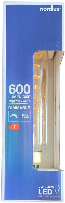 3 x Nordlux Buislamp Giant Spiraal Dimbaar Gold 7w (48W) - afbeelding 2