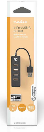 Nedis USB-Hub - USB-A Male - 4x USB A Female - 4-Poorts poort(en) - USB 2.0 - USB Gevoed - afbeelding 16