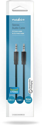 Nedis Stereo-Audiokabel - 3,5 Male - 3,5 Male - Vernikkeld - m - Rond - afbeelding 3