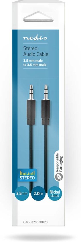 Nedis Stereo-Audiokabel - 3,5 Male - 3,5 Male - Vernikkeld - m - Rond - afbeelding 3