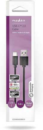 USB-Kabel - USB 2.0 - USB-A Male - USB-C Male - W - 480 Mbps - Vernikkeld - m - Rond - PVC - afbeelding 15