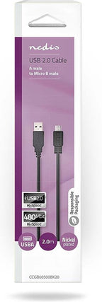 Nedis USB-kabel m 2.0 Micro-USB B Zwart - afbeelding 16