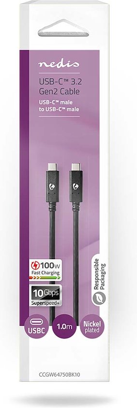 Nedis - USB - USB-C™ Male - USB-C™ Male - m - afbeelding 5