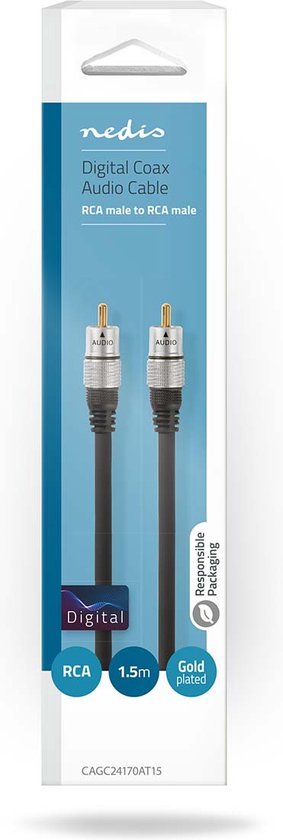 Nedis Digitale Audiokabel - RCA Male - RCA Male - Verguld - m - Rond - PVC - Antraciet - Doos - afbeelding 8