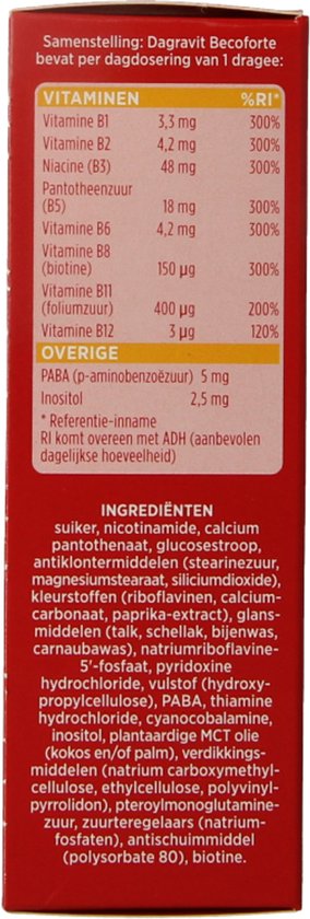 Dagravit Vitamine B Becoforte - Vitamine B3, B5, B6, B11 en B12 helpen om vermoeidheid te verminderen - 100 tabletten - afbeelding 15
