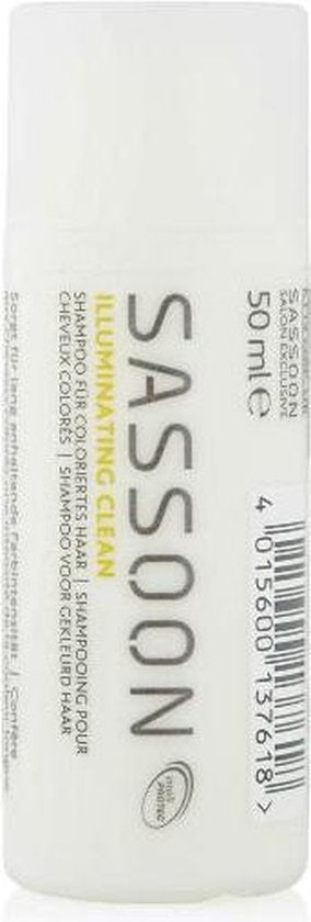 SASSOON Illuminating Clean Shampoo - 50 ml- Normale shampoo - Voor Alle haartypes - - afbeelding 1