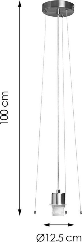 Home Sweet Home - Moderne verlichtingspendel Hover voor lampenkap - Geborsteld staal - 12.5/12.5/100cm - hanglamp gemaakt van Metaal - geschikt - afbeelding 6