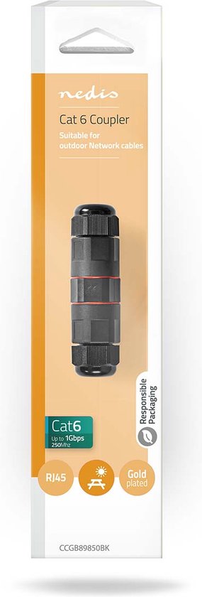 Nedis Netwerkkoppeling - Buitenshuis - CAT6 - Afgeschermd - RJ45 Female - RJ45 Female - Recht - Kunststof - Doos - afbeelding 2