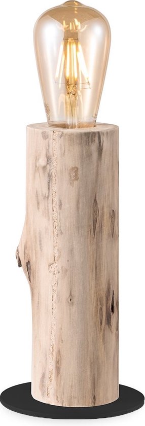 Home Sweet Home - Landelijke tafellamp Billy - 12/12/25.5cm - bedlampje - geschikt voor E27 LED lichtbron - gemaakt van Hout - afbeelding 1