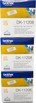 3 stuks originele Brother DK-11208 adreslabel (38mm x 90mm) 3 x 400 st - afbeelding 1