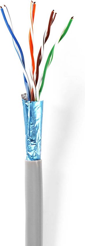 Nedis Netwerk Kabel Rol - CAT5e - Stranded - U/UTP - Koper - 100.0 m - Binnenshuis - Rond - PVC - Grijs - Gift Box - afbeelding 2