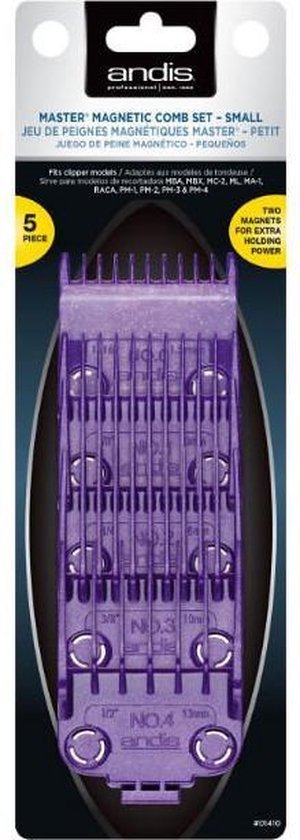 Andis Single Magnet Small Attachment Combs 5-kammen Set - afbeelding 2