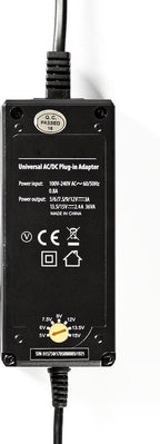Nedis Universele AC-Stroomadapter - 36 W - 5 / 6 / 7.5 / 9 / 12 / 13.5 / 15 V DC - 3.60 m - 2.4 - 3.0 A - 6 plug(s) - Zwart - afbeelding 7