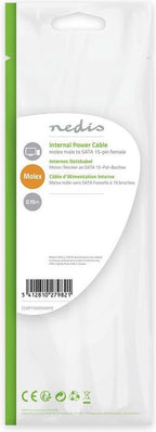 Nedis Interne Voedingskabel - Molex Male - SATA 15-Pins Female - Verguld - 0.15 m - Rond - PVC - Multicolour - Envelop - afbeelding 3