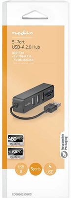 Nedis USB-Hub - 1x USB-A - 3x USB A Female - 5-Poorts poort(en) - USB 2.0 - USB Gevoed - SD & MicroSD - afbeelding 13