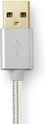 2-in-1-Kabel - USB 2.0 - USB-A Male - USB-C Male - 480 Mbps - 1.00 m - Verguld - Rond - Gevlochten - Aluminium - Cover Window Box - afbeelding 5