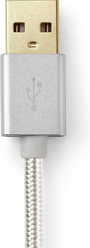 Nedis USB-Kabel - USB 2.0 - USB-A Male - USB Micro-B Male - 15 W - 480 Mbps - Verguld - 1.00 m - Rond - Gevlochten / Nylon - Aluminium - Cover Window Box - afbeelding 4