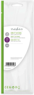 Nedis USB-Kabel - USB 3.2 Gen 1 - USB-A Male - USB-C Male - 15 W - 5 Gbps - Vernikkeld - 1.00 m - Rond - PVC - Zwart - Label - afbeelding 8